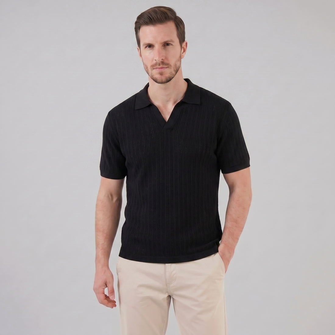 Men's Open Collar Summer Polo Shirt