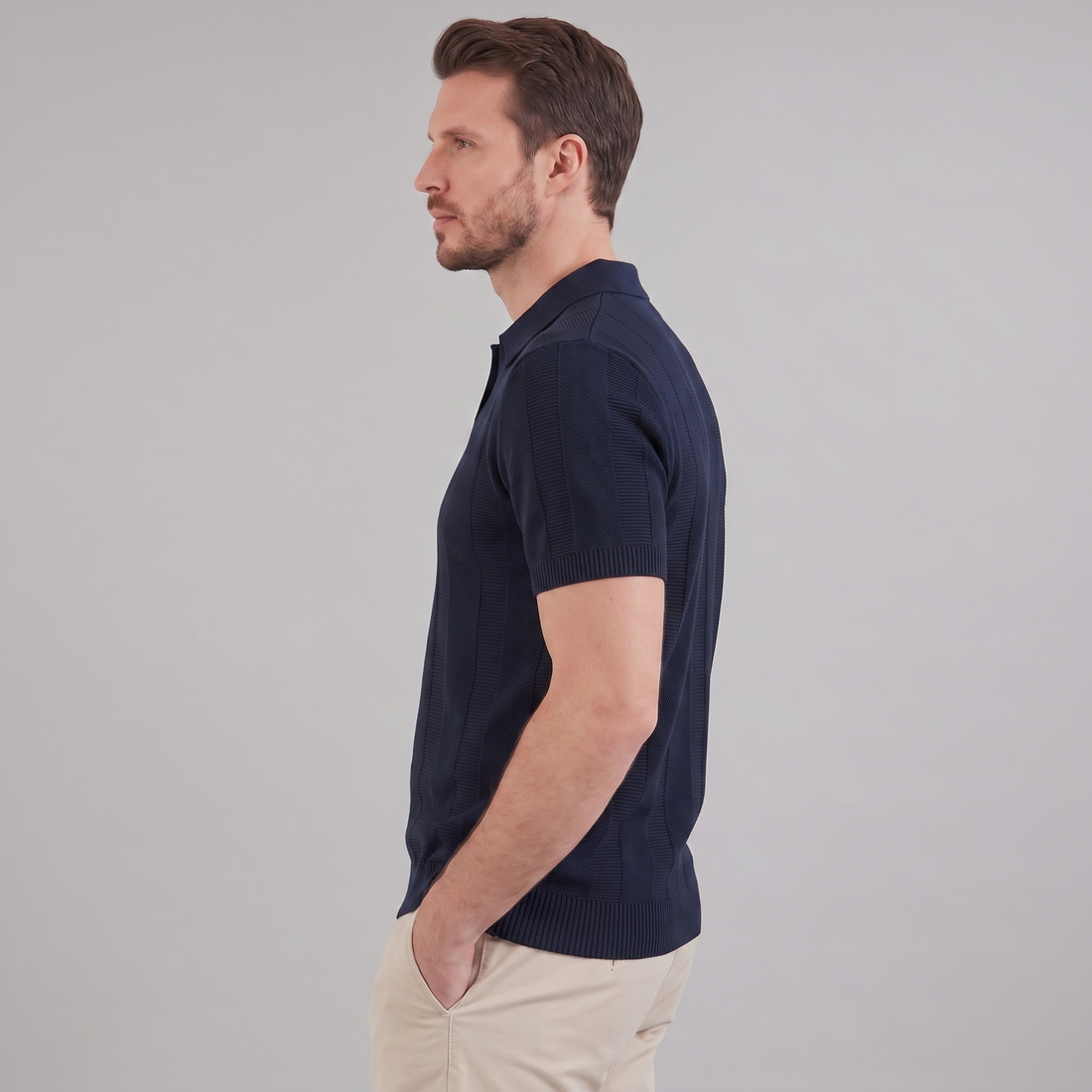 Men's Open Knit Polo Shirt
