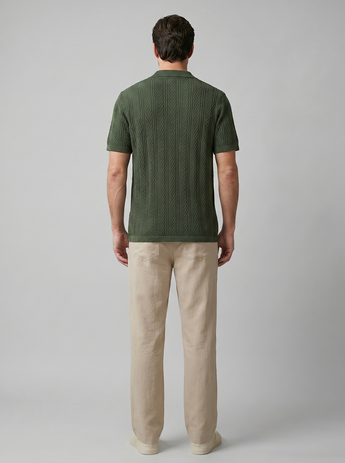 Men's Open-Knit Shirt and Trousers Set