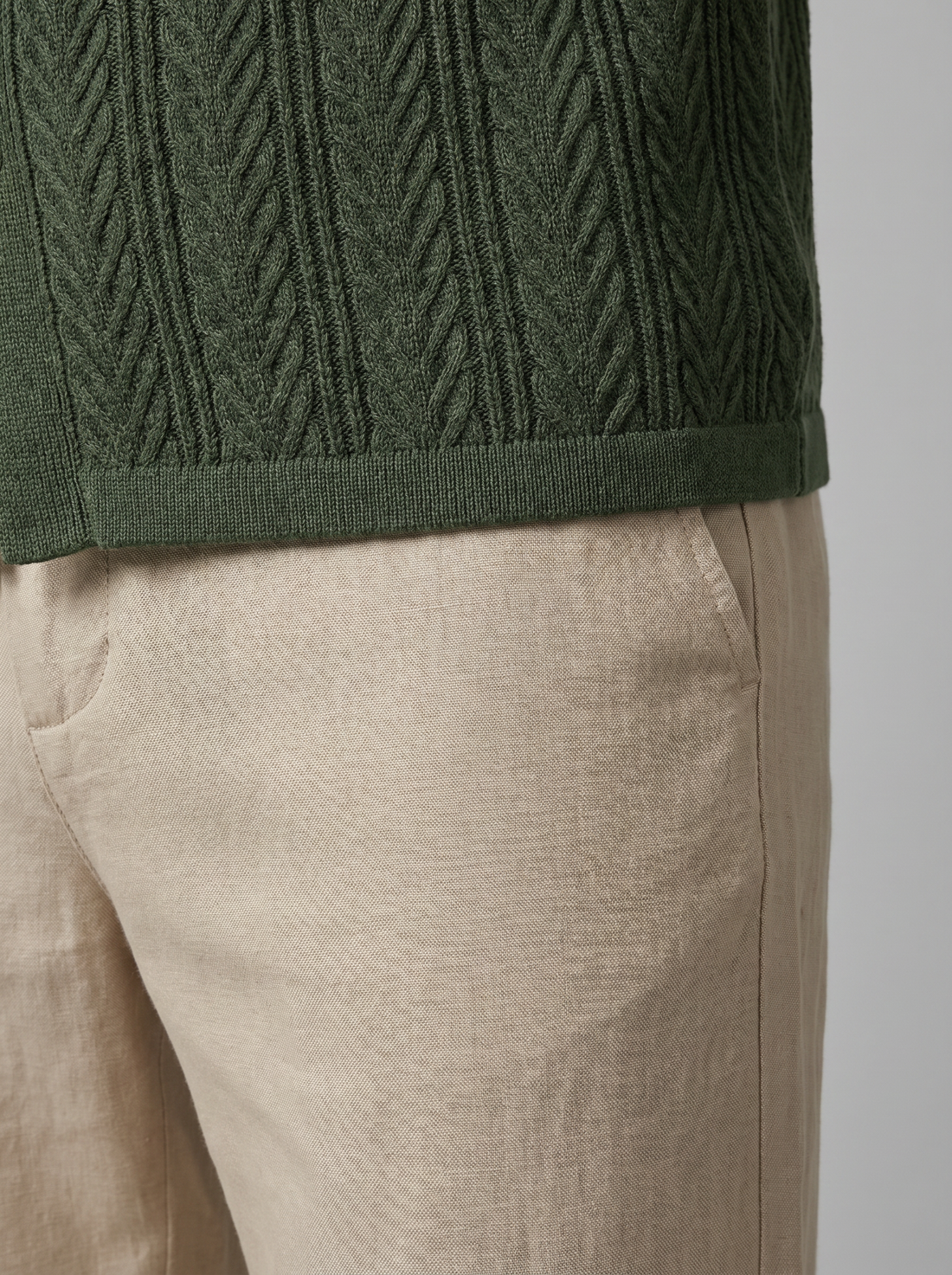 Men's Open-Knit Shirt and Trousers Set