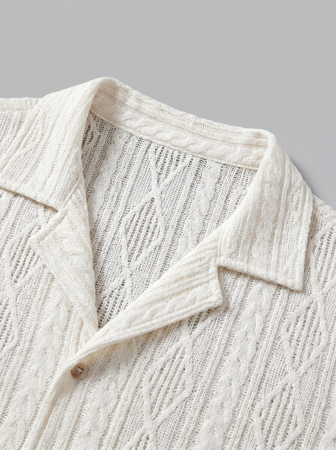 Men's Open-Knit Shirt and Trousers Set