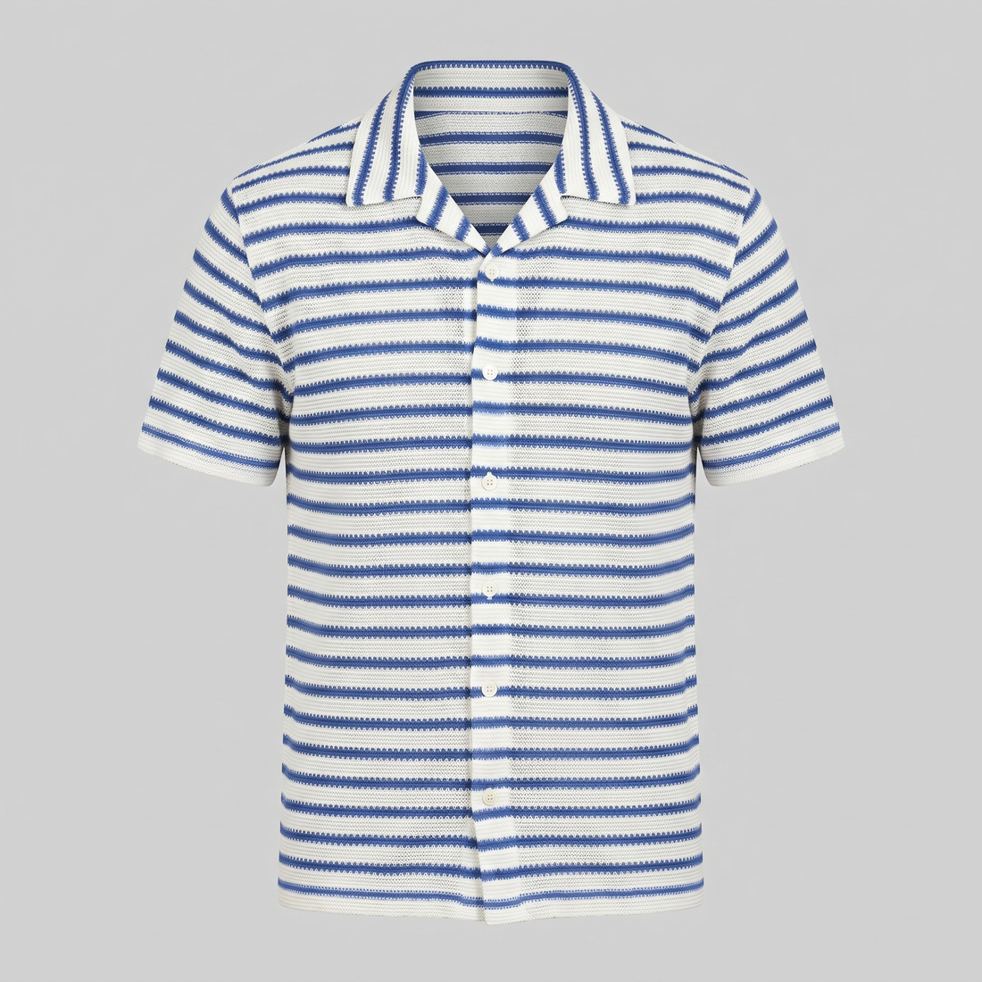 Men's Open-Knit Stripe Resort Shirt