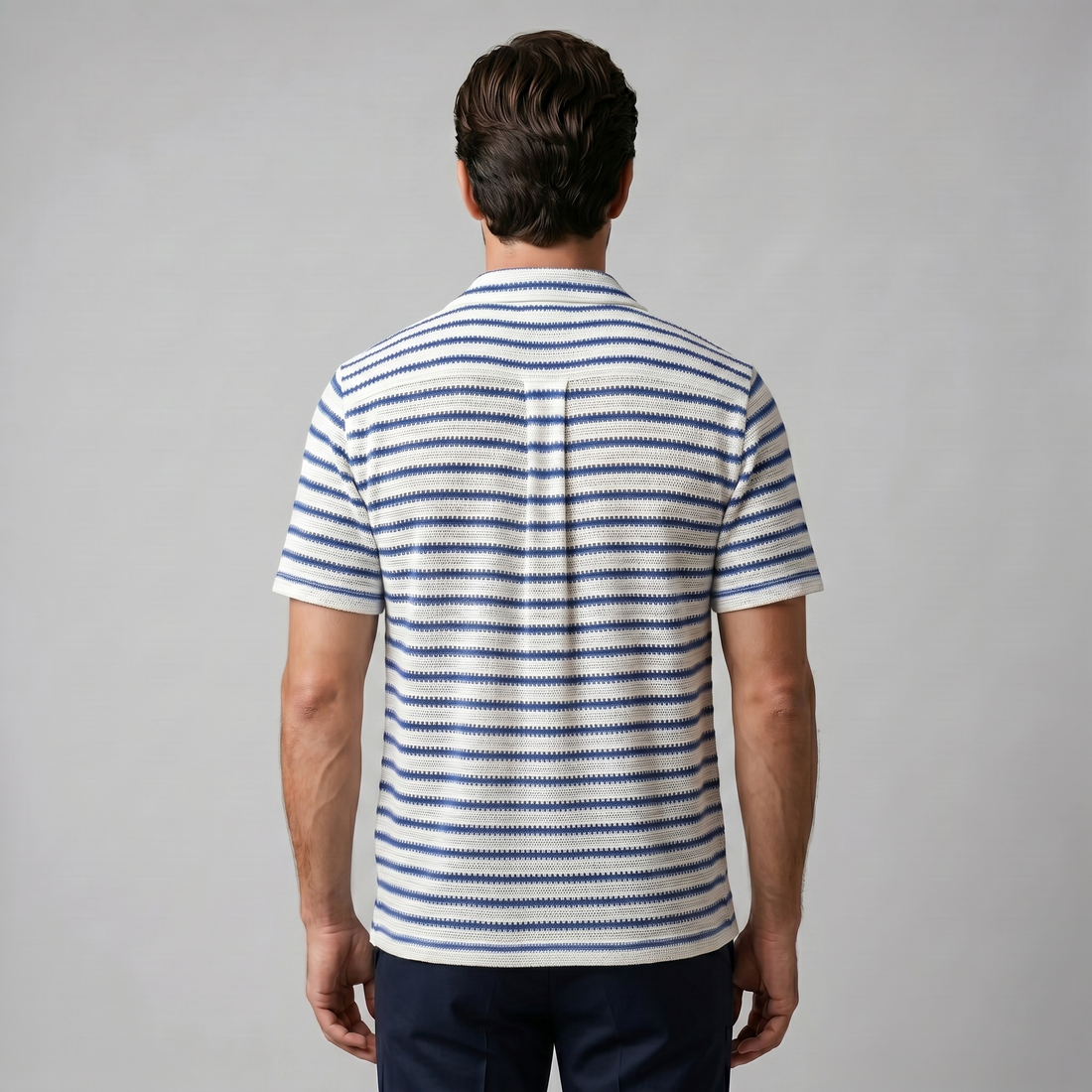 Men's Open-Knit Stripe Resort Shirt