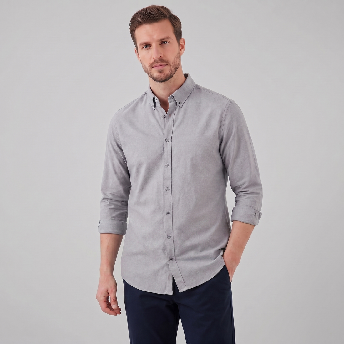 Men's Oxford Button-Down Dress Shirt