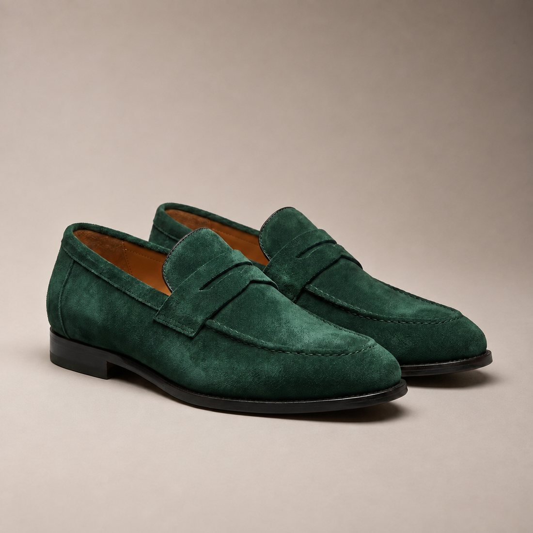 Men's Suede Penny Loafers