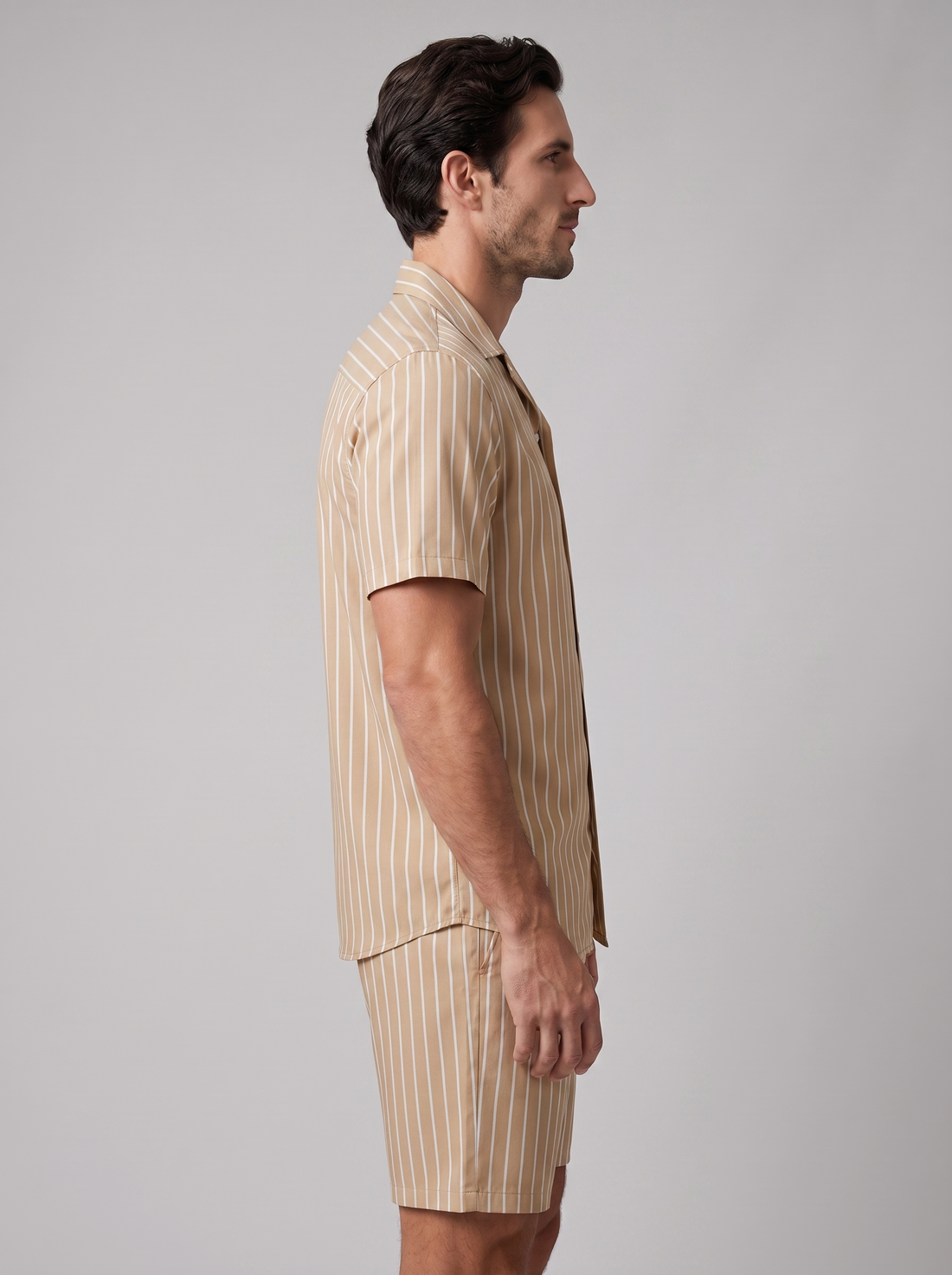 Men's Pinstripe Short Sleeve Co-Ord Set