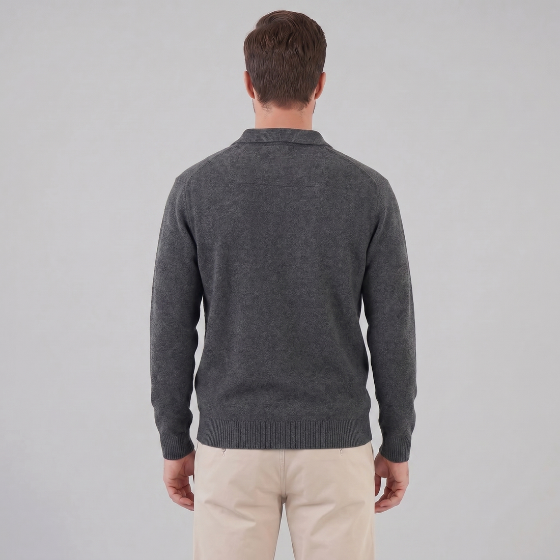 Men's Polo Collar Knit Sweater