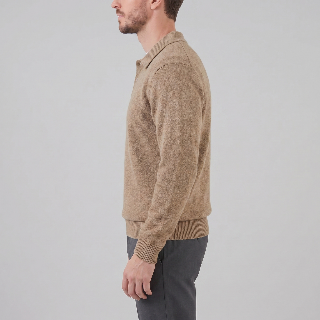 Men's Polo Collar Knit Sweater