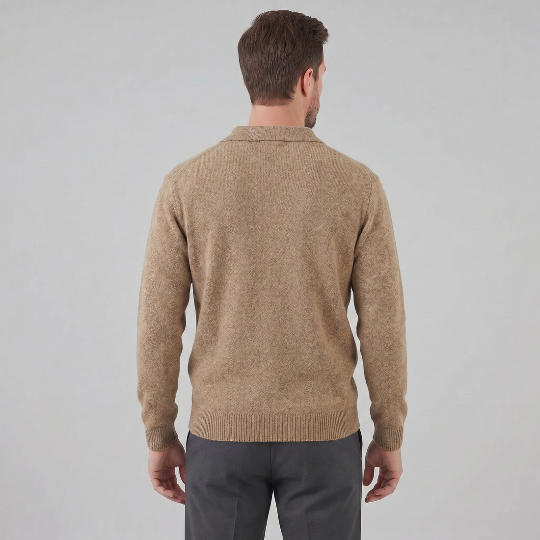 Men's Polo Collar Knit Sweater