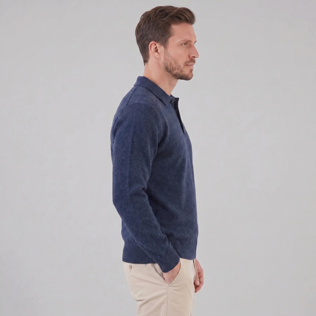 Men's Polo Collar Knit Sweater