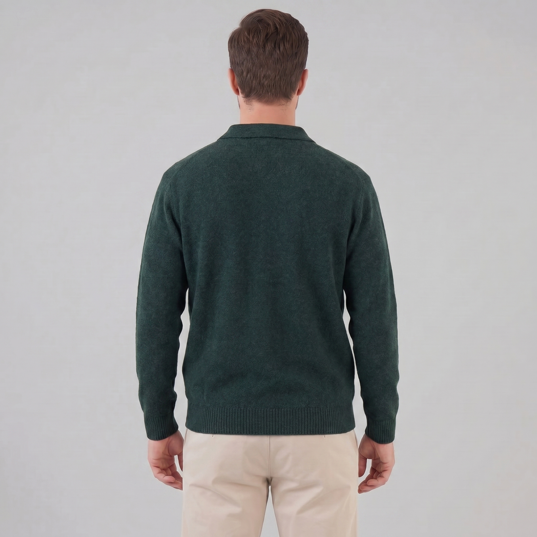 Men's Polo Collar Knit Sweater