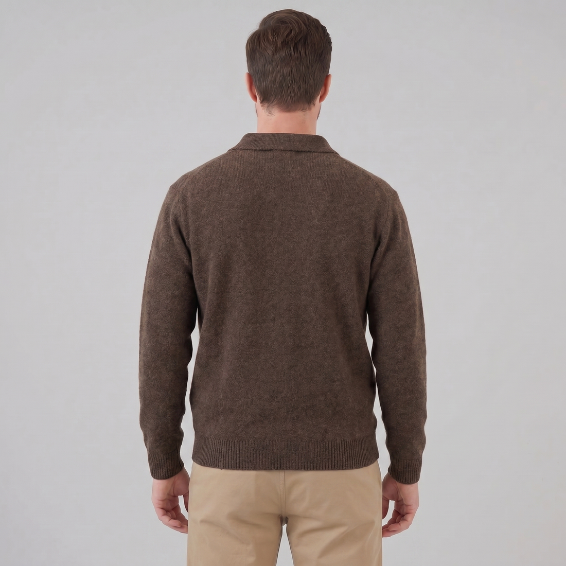 Men's Polo Collar Knit Sweater