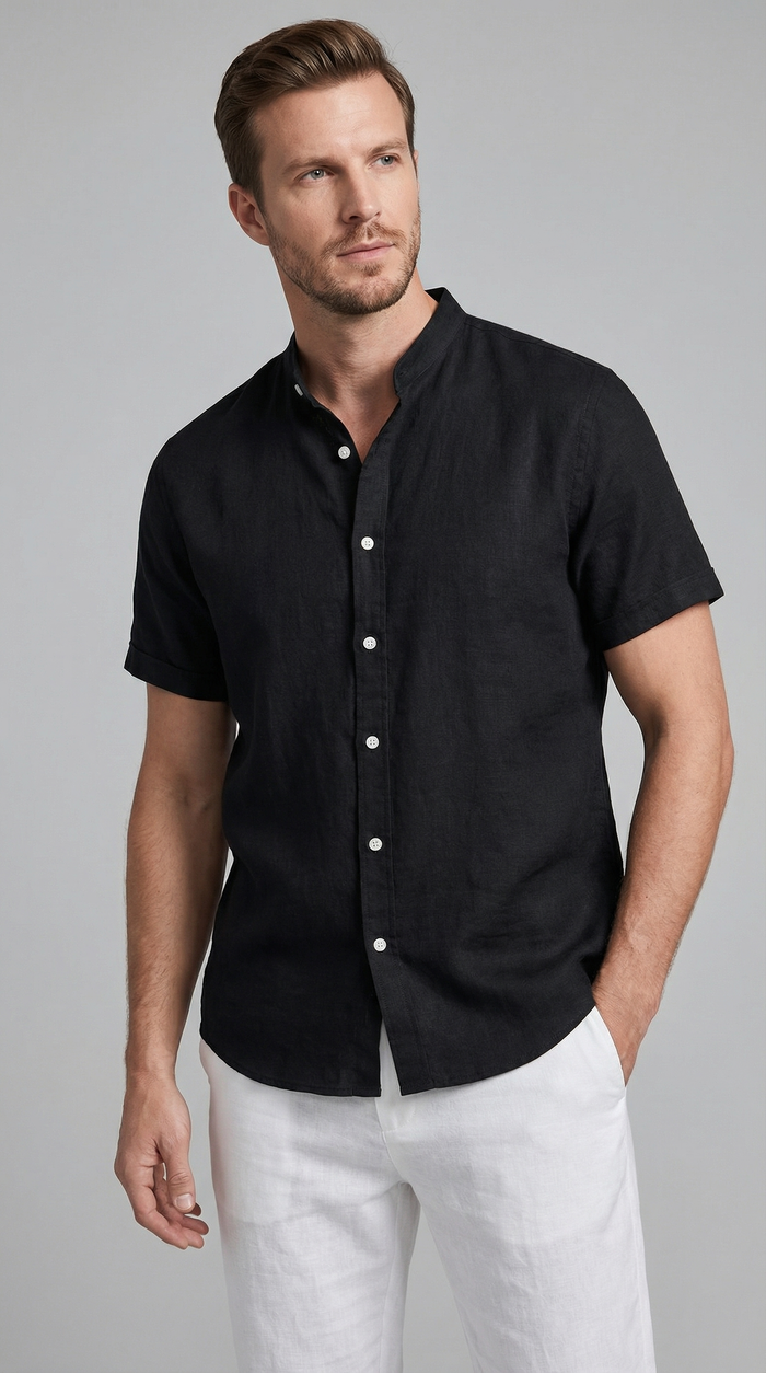 Men's Polo Shirt and Linen Trouser Set