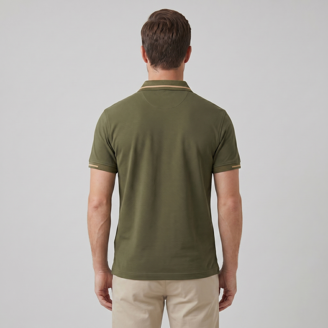 Men's Polo Shirt with Contrast Trim