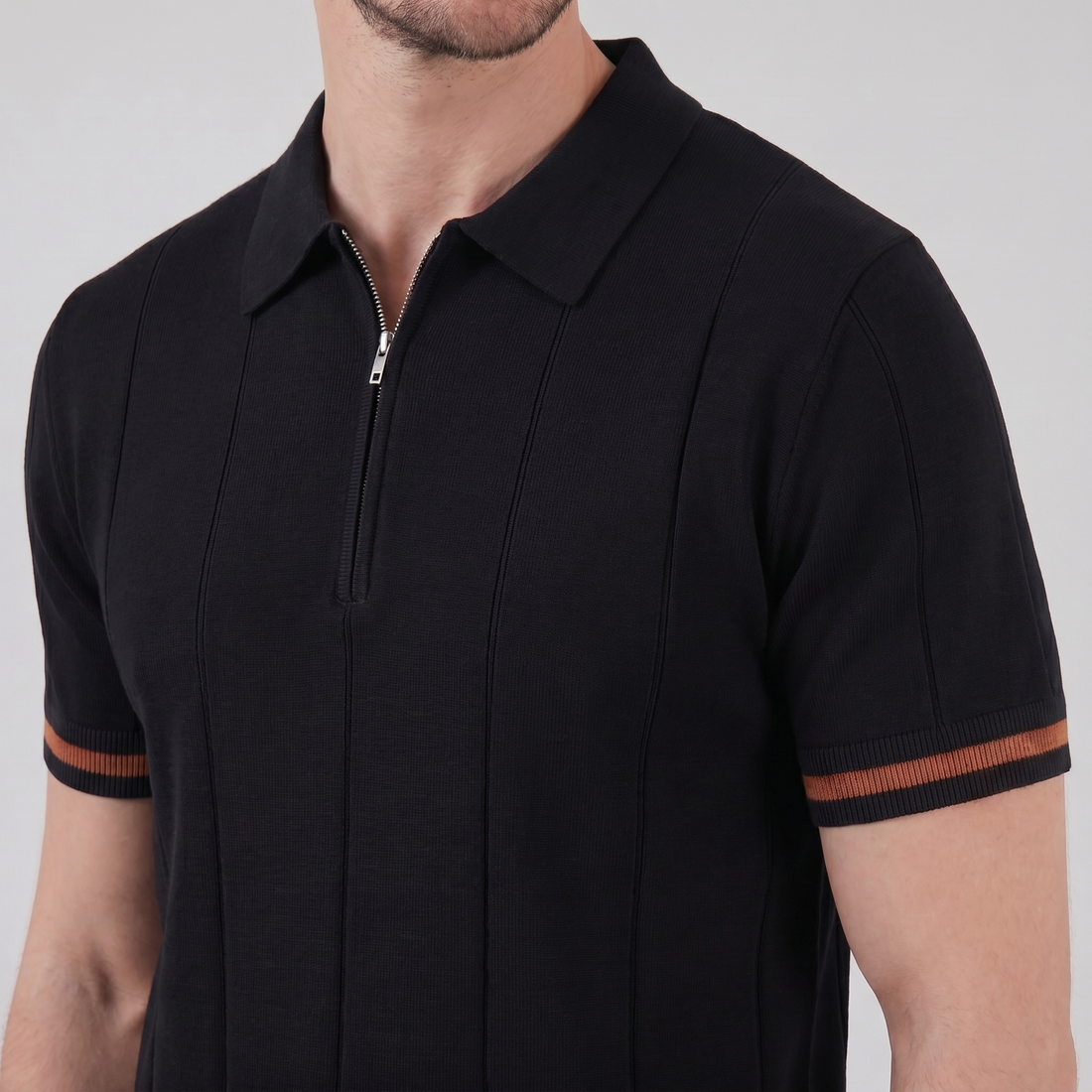 Men's Polo Shirt with Zip Collar