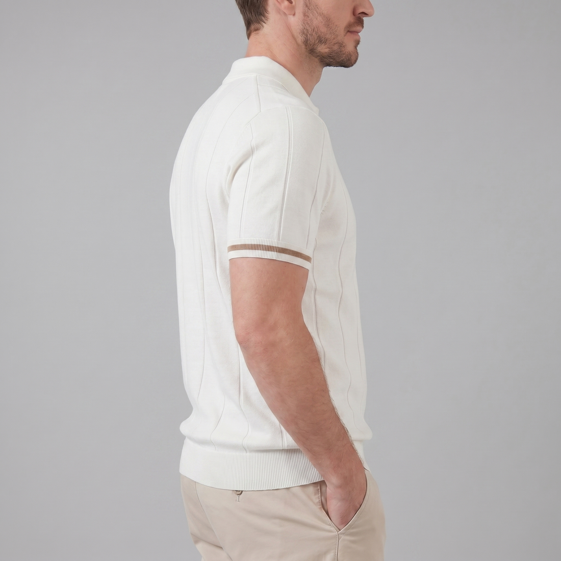 Men's Polo Shirt with Zip Collar