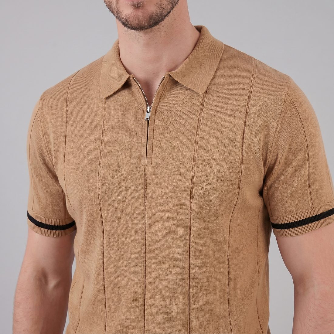 Men's Polo Shirt with Zip Collar