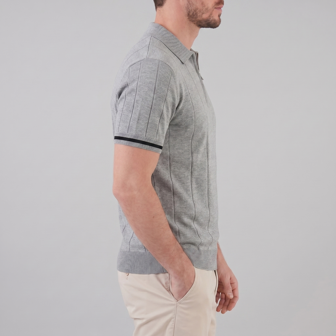 Men's Polo Shirt with Zip Collar