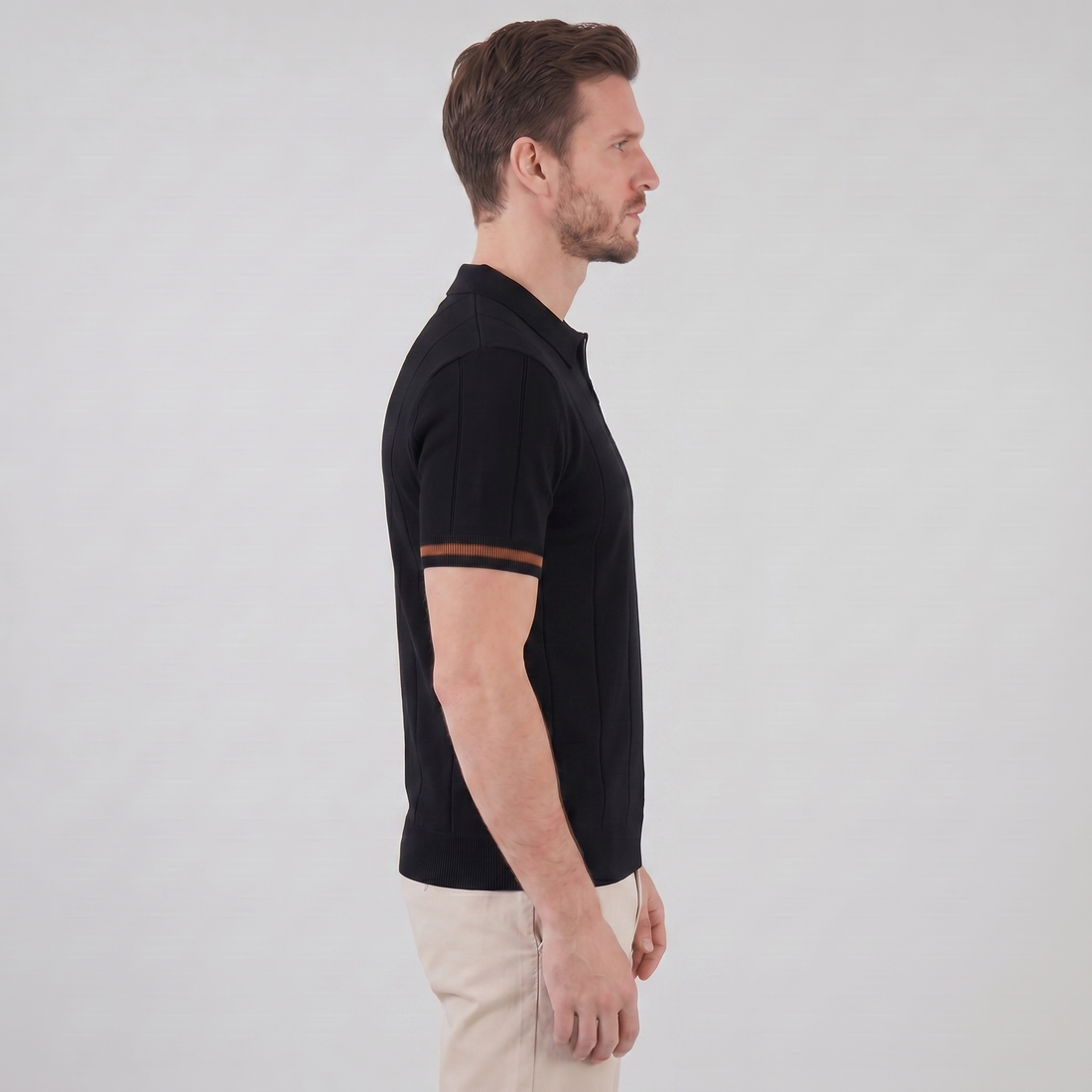 Men's Polo Shirt with Zip Collar