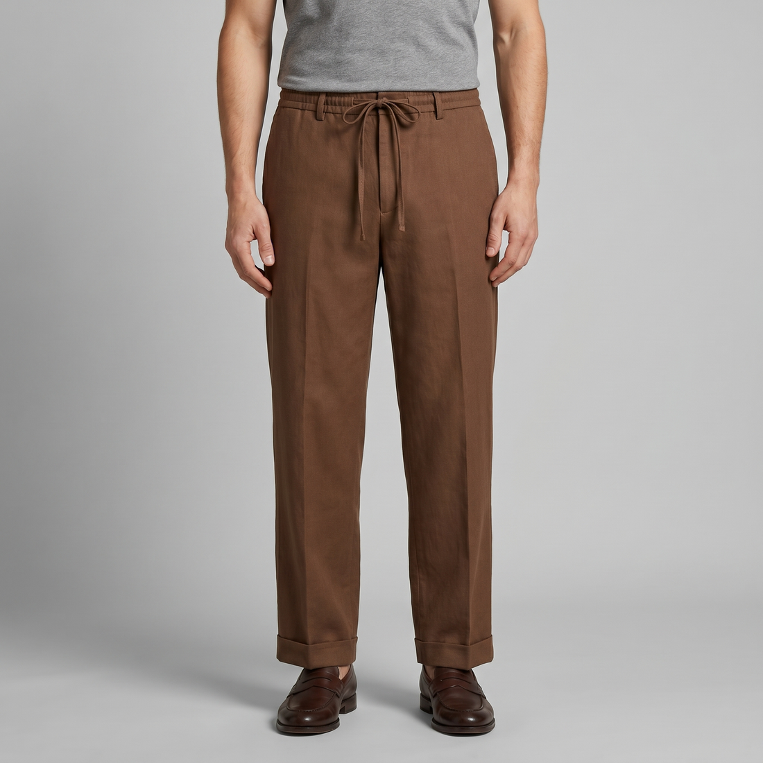 Men's Relaxed Drawstring Tapered Trousers