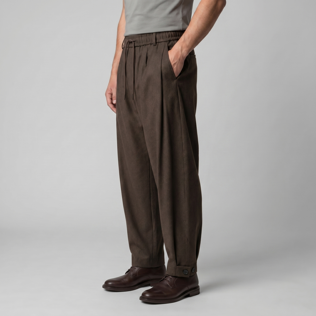 Men's Relaxed Drawstring Tapered Trousers