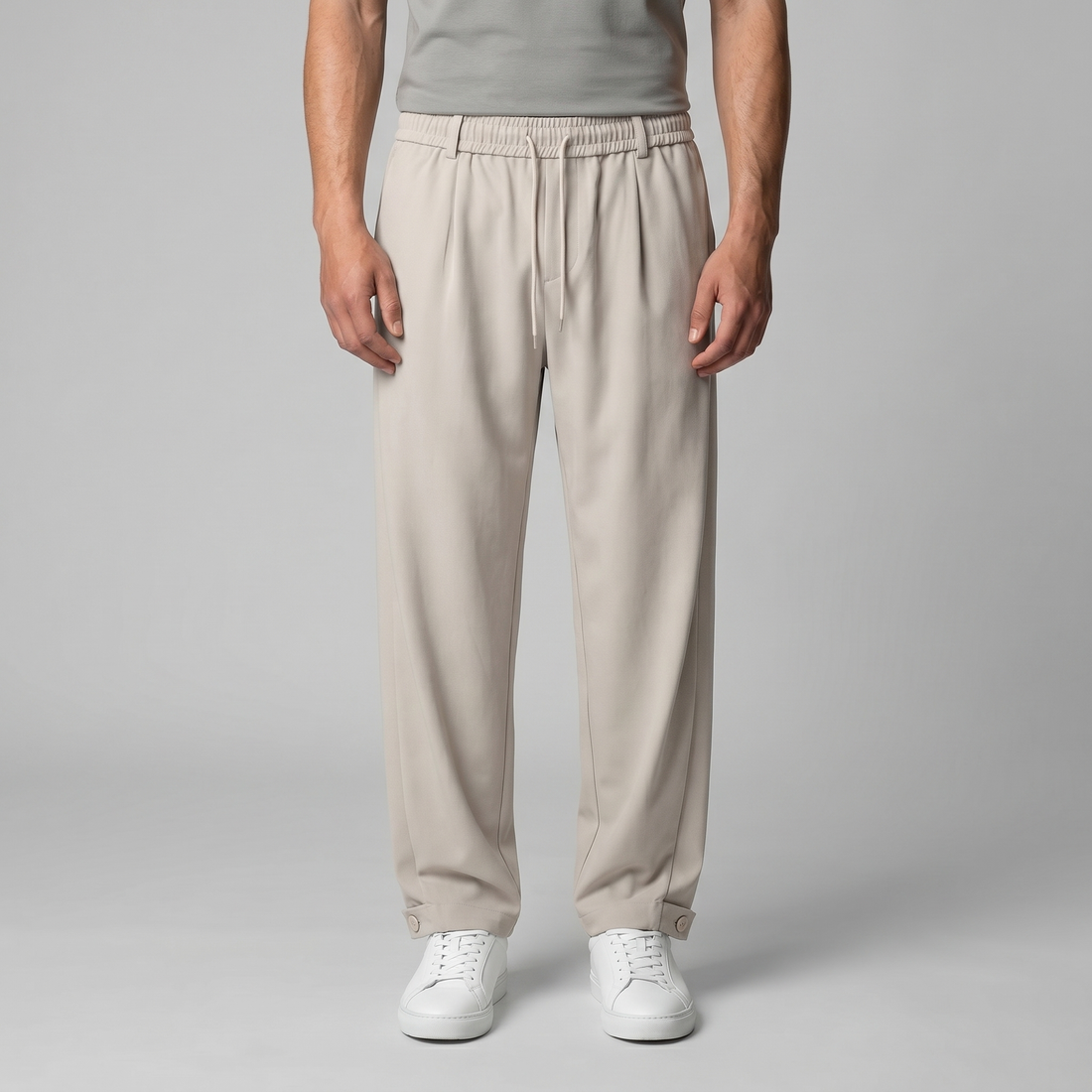 Men's Relaxed Drawstring Tapered Trousers