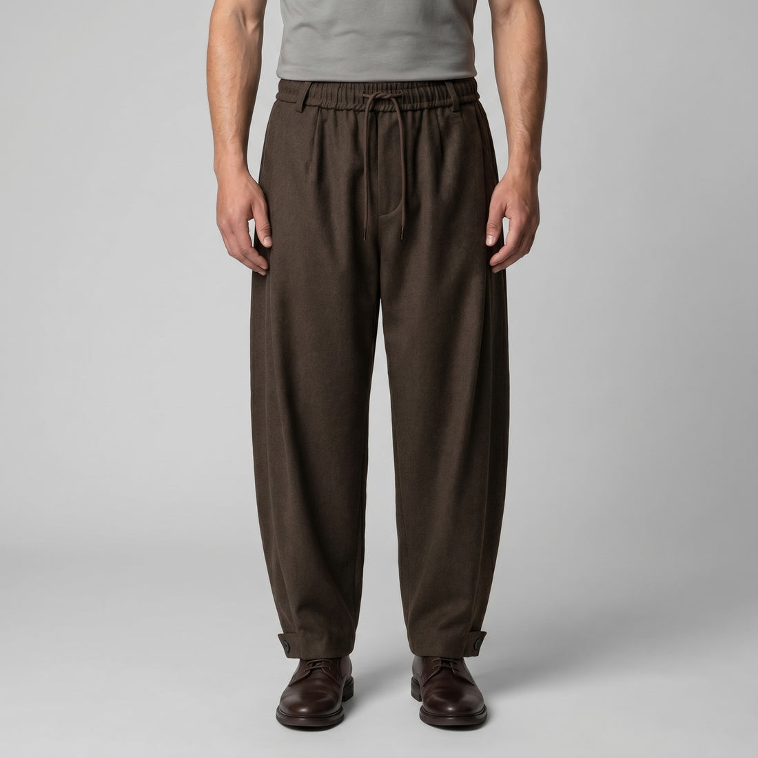 Men's Relaxed Drawstring Tapered Trousers