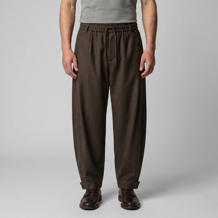 Men's Relaxed Drawstring Tapered Trousers