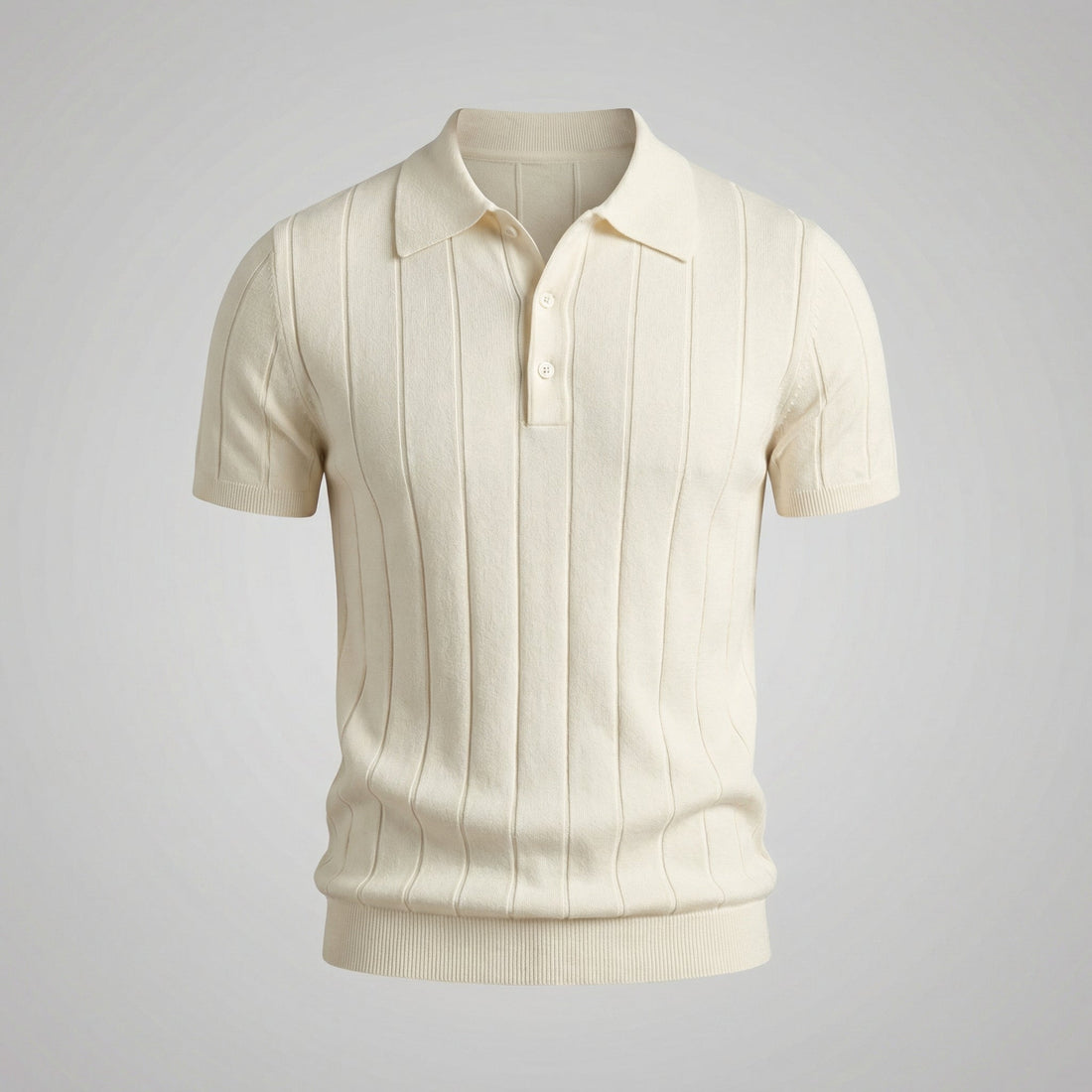 Men's Rib-Knit Polo Shirt