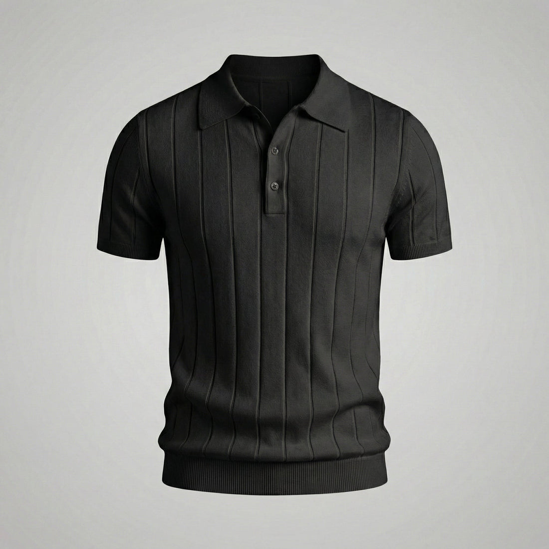 Men's Rib-Knit Polo Shirt