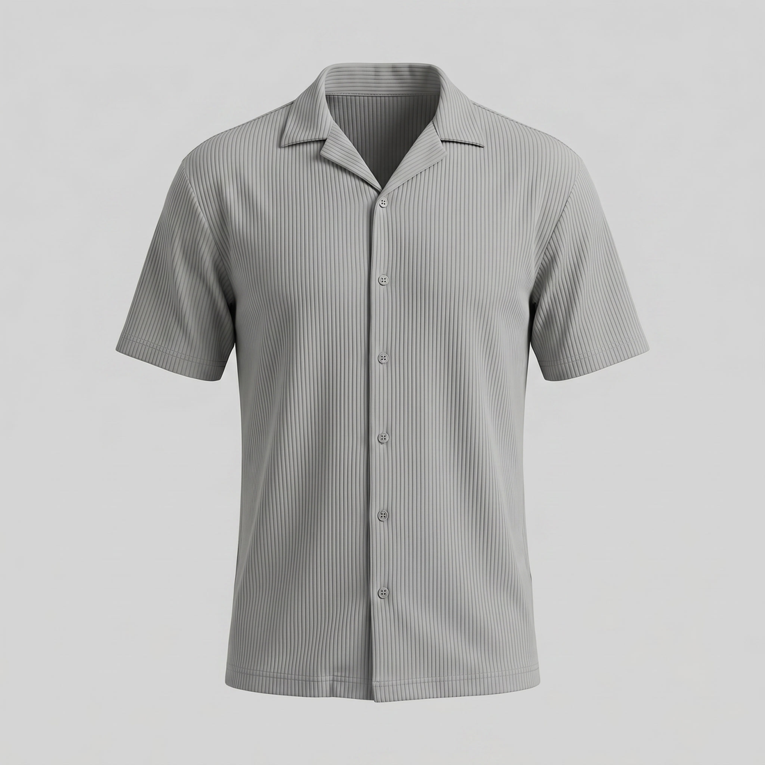 Men's Ribbed Cuban Collar Shirt