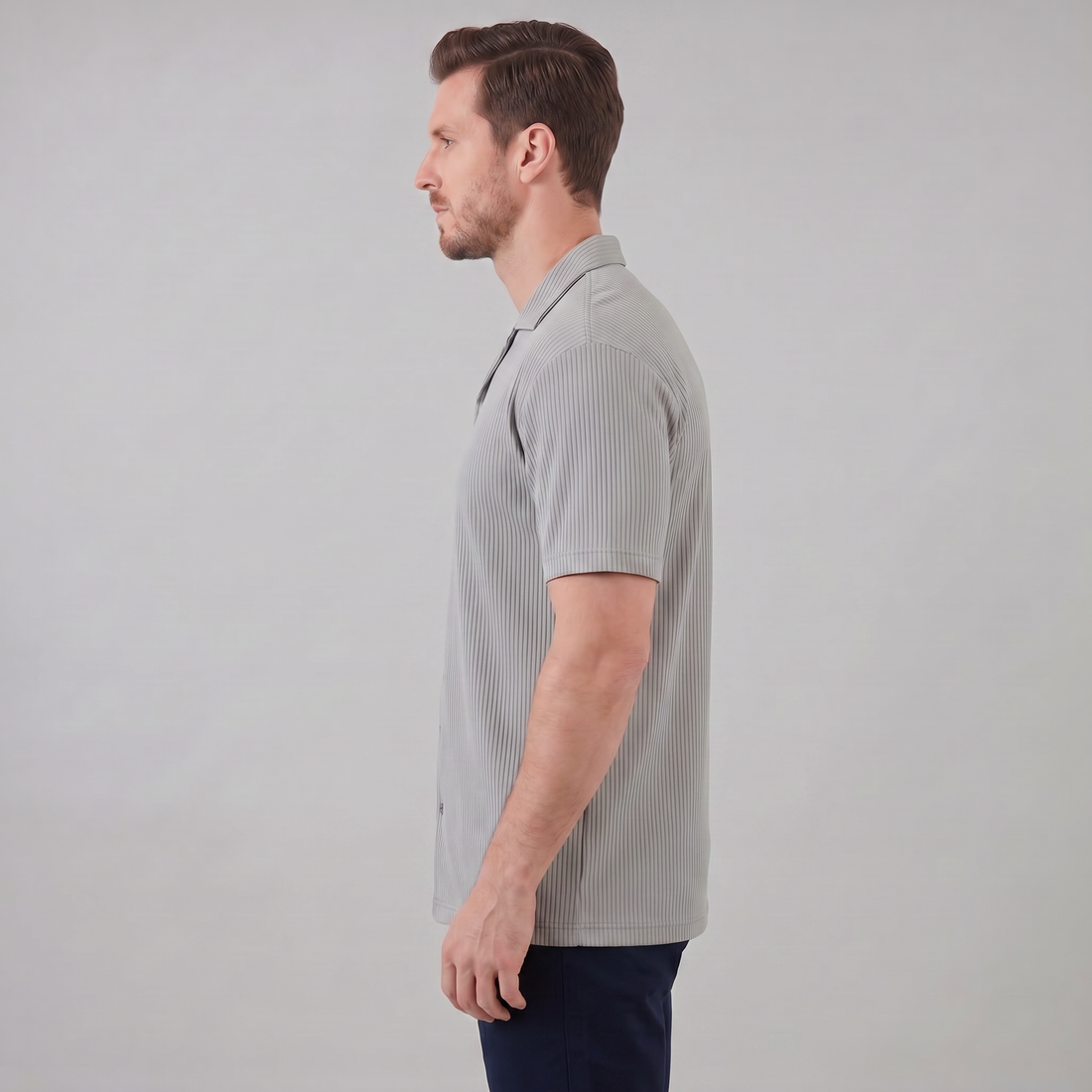 Men's Ribbed Cuban Collar Shirt