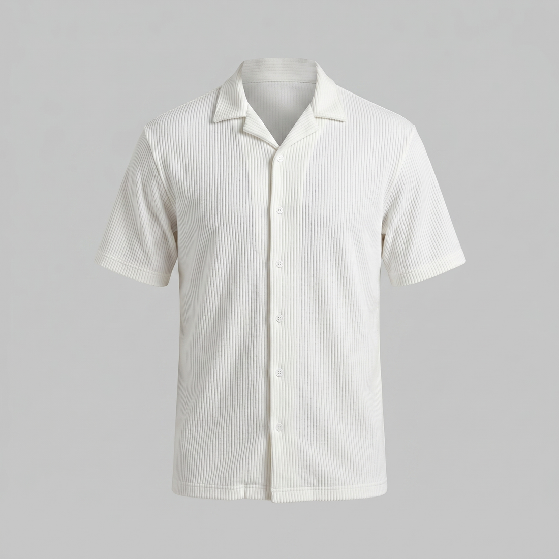 Men's Ribbed Cuban Collar Shirt
