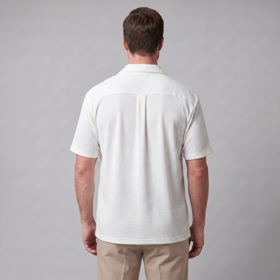 Men's Ribbed Cuban Collar Shirt