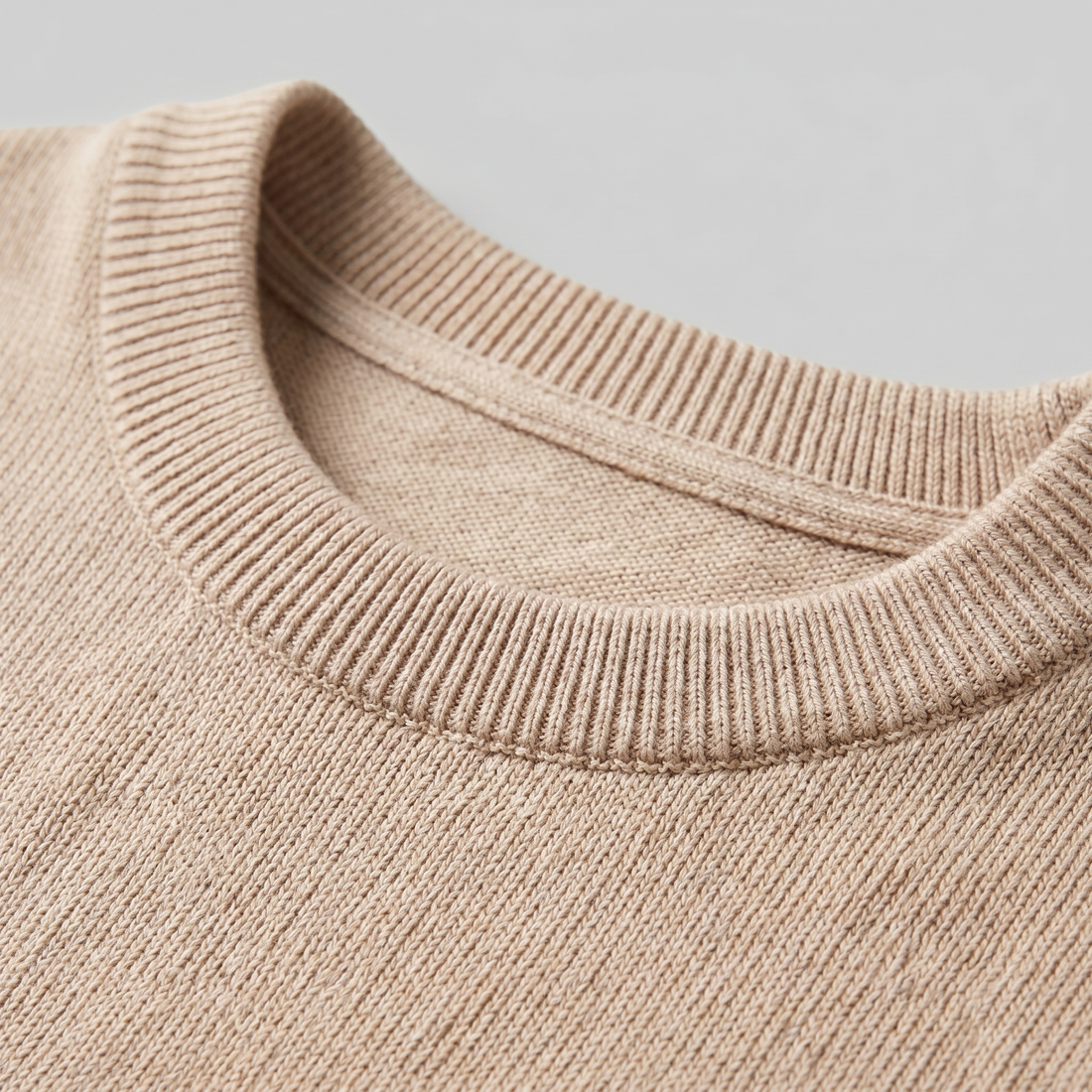 Men's Ribbed Knit Crew Neck T-Shirt