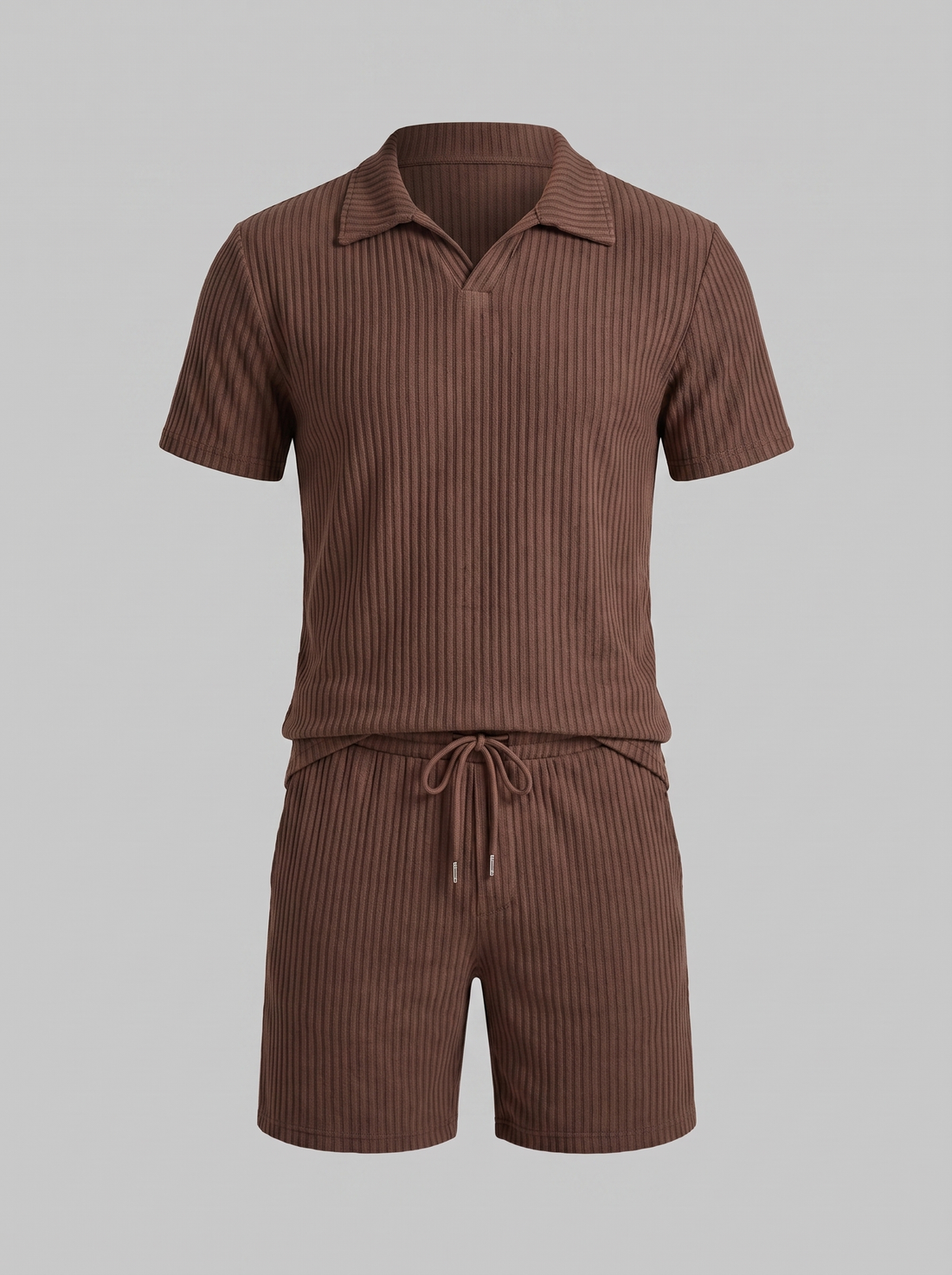 Men's Ribbed Knit Polo Co-Ord Set