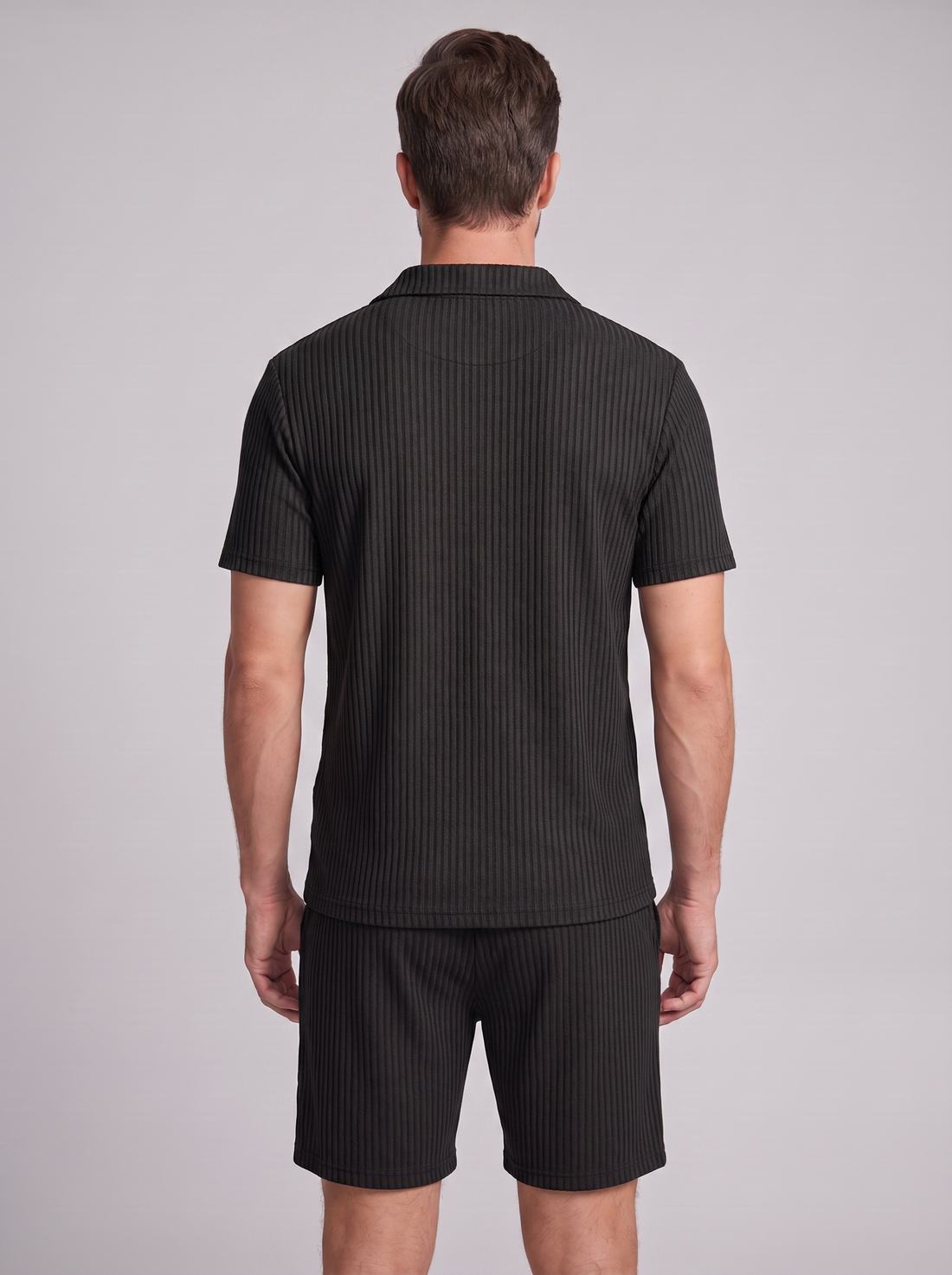 Men's Ribbed Knit Polo Co-Ord Set