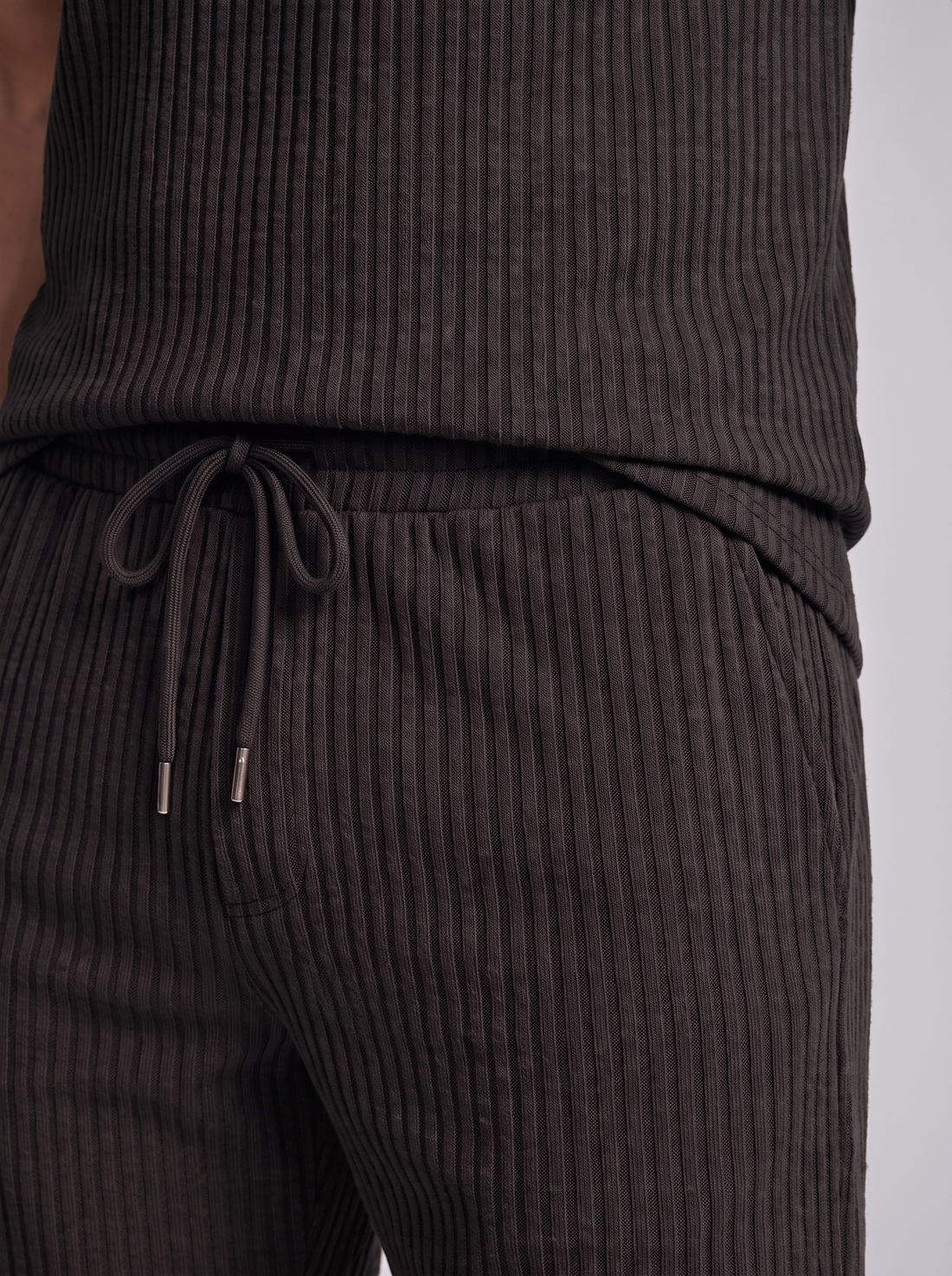 Men's Ribbed Knit Polo Co-Ord Set