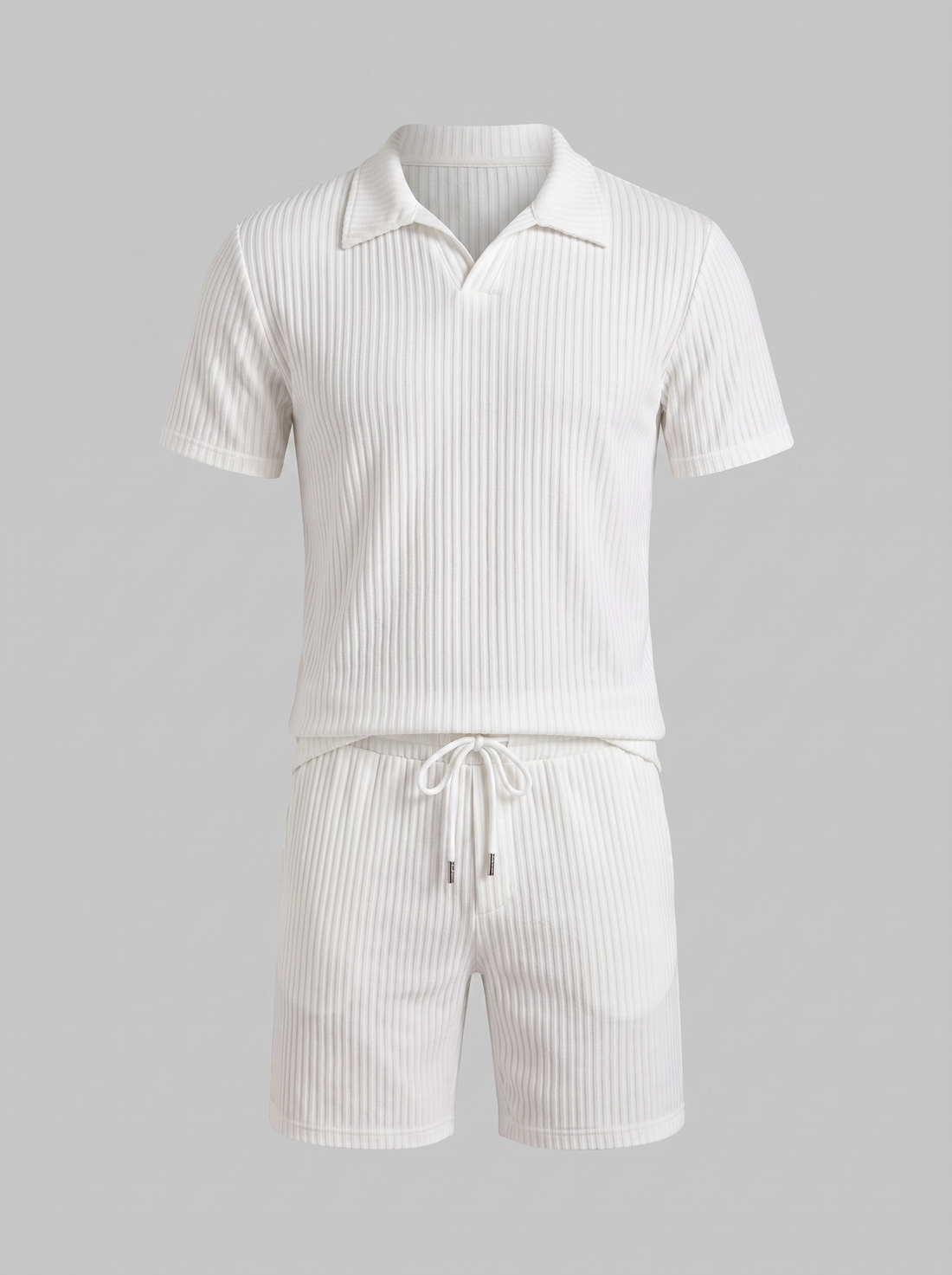 Men's Ribbed Knit Polo Co-Ord Set