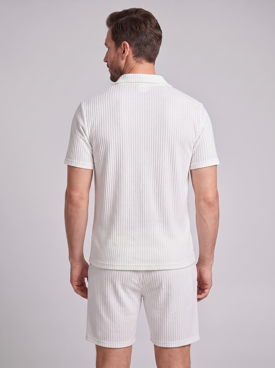 Men's Ribbed Knit Polo Co-Ord Set