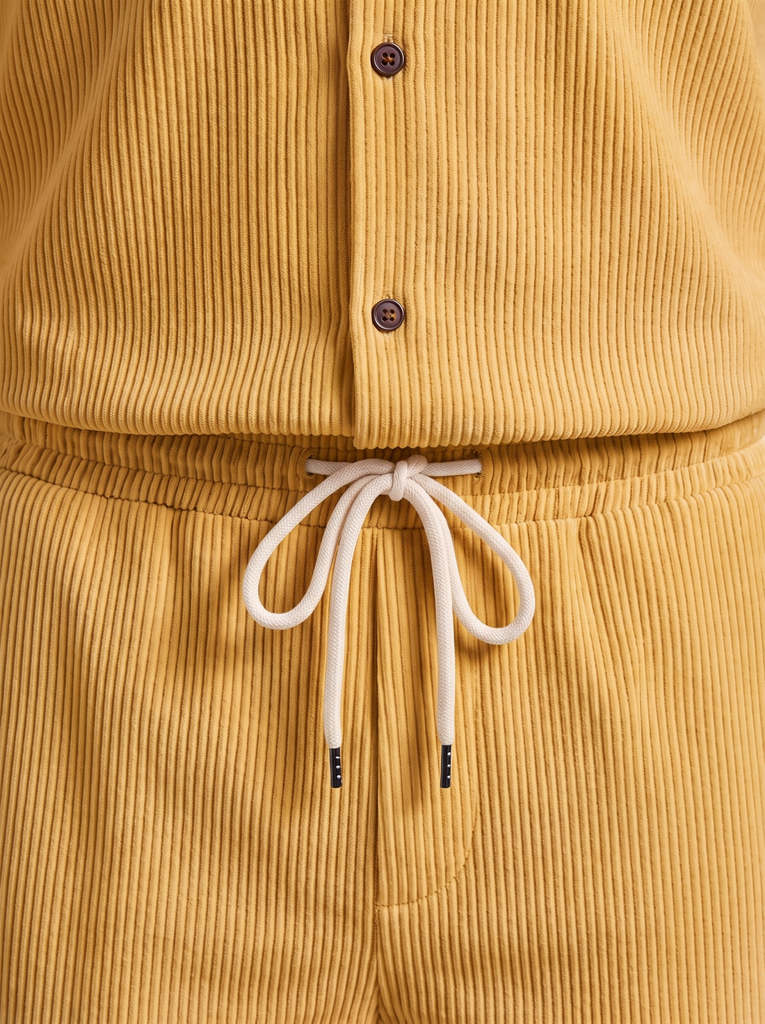 Men's Ribbed Stripe Shirt and Shorts Co-Ord Set