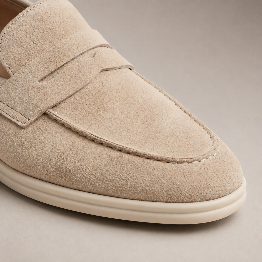 Men's Sand Suede Penny Loafer Mules