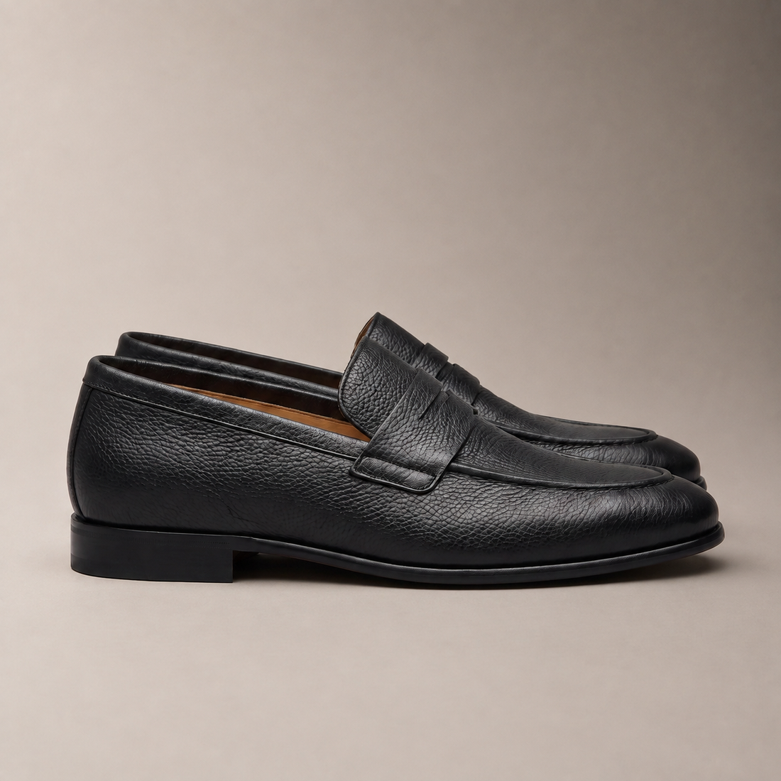 Men's Sheepskin Suede Penny Loafers