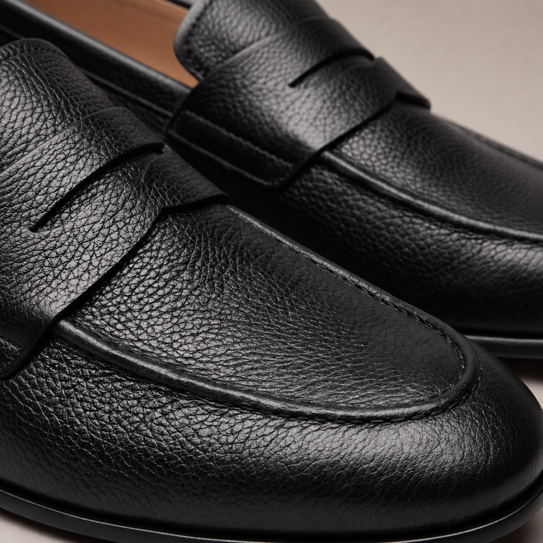 Men's Sheepskin Suede Penny Loafers