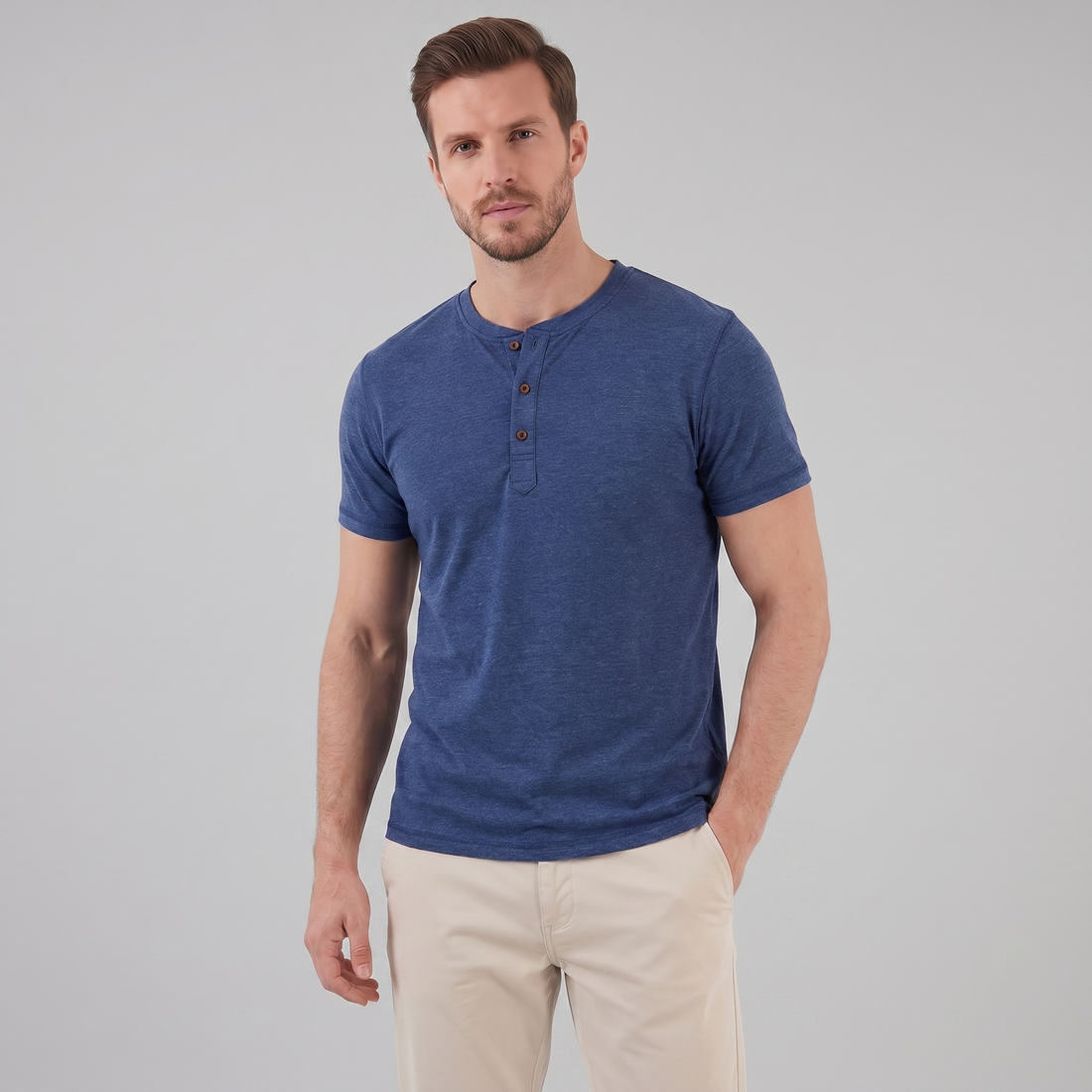 Men's Short Sleeve Henley Shirt