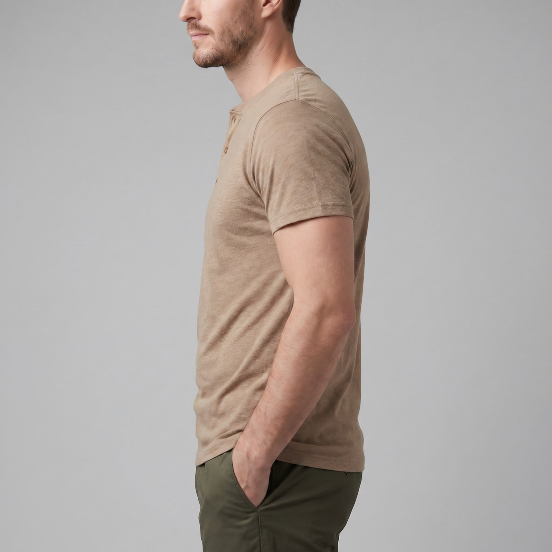 Men's Short Sleeve Henley Shirt