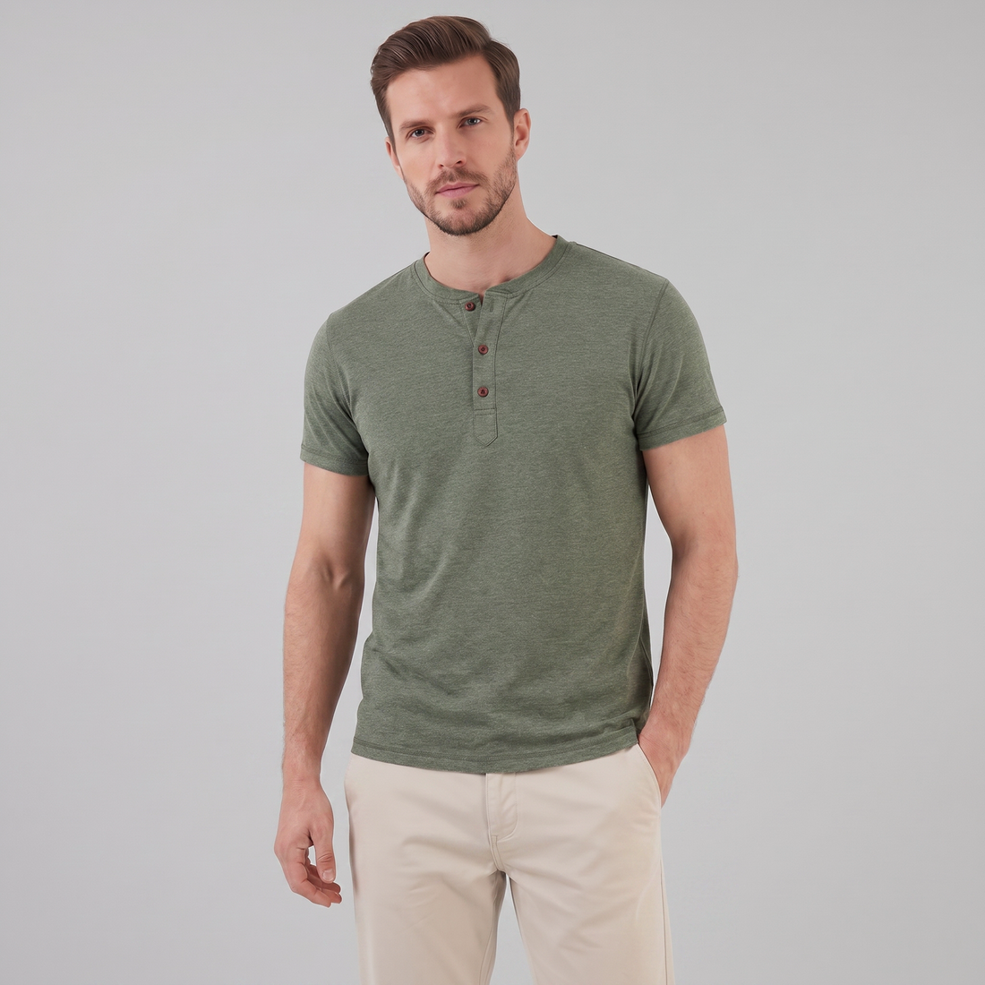 Men's Short Sleeve Henley Shirt