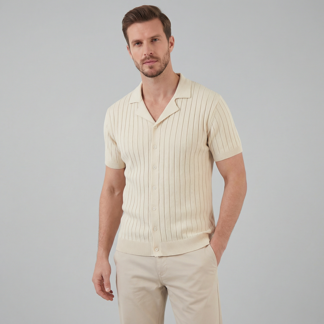 Men's Short Sleeve Knitted Shirt