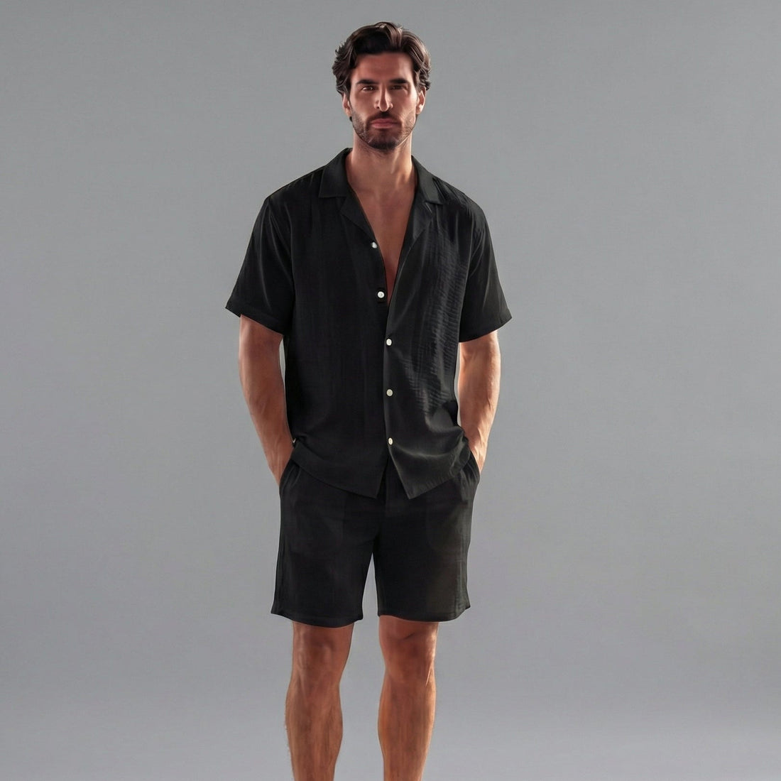 Men's Short Sleeve Linen Summer Set