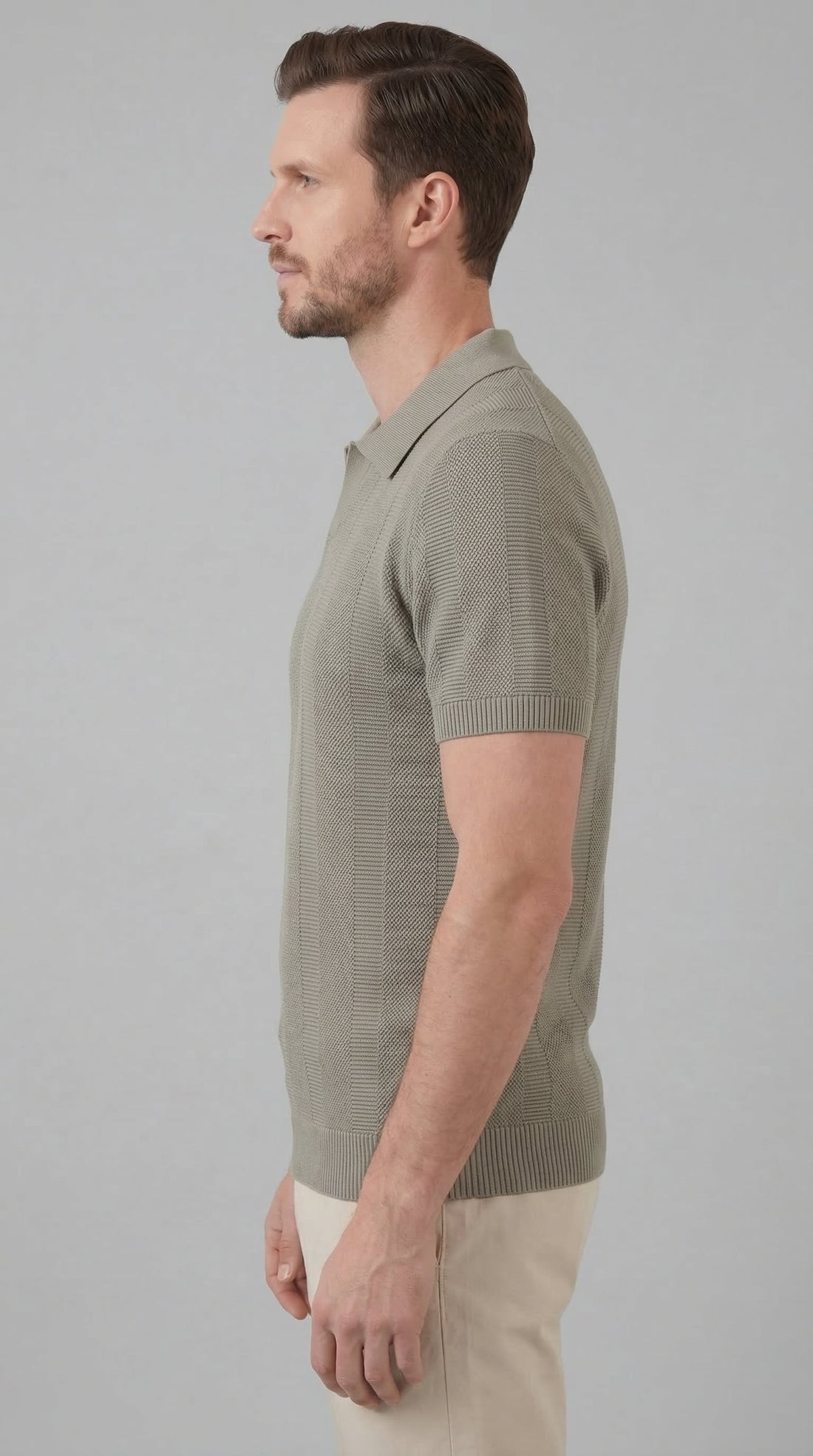 Men's Short Sleeve Polo Shirt - Modern Knit Design